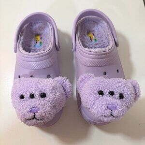 CROCS x Lazy Oaf Classic Lined Clog Purple Three Eyed Teddy {Size M 7 / W 9} EUC